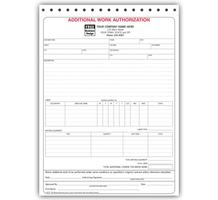 Work Authorization Business Forms 