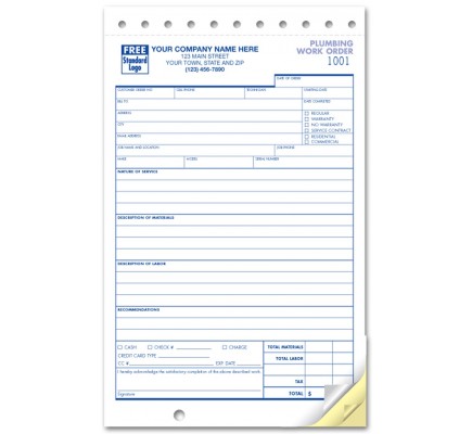Work Order Plumbing Compact Forms 