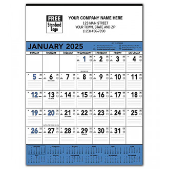 2025 Blue & Black Contractors Memo Calendar
