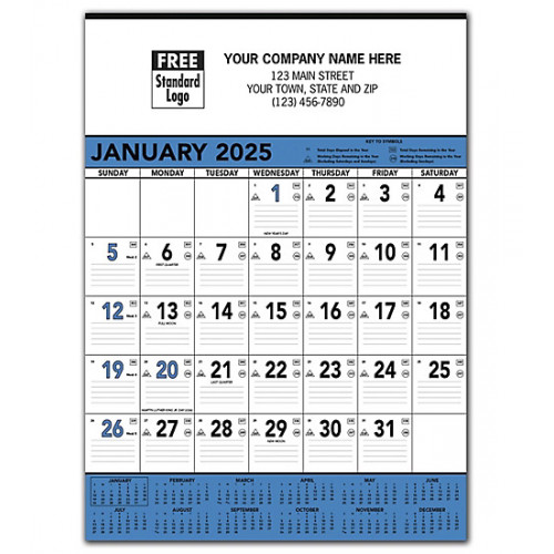 2025 Blue & Black Contractors Memo Calendar 