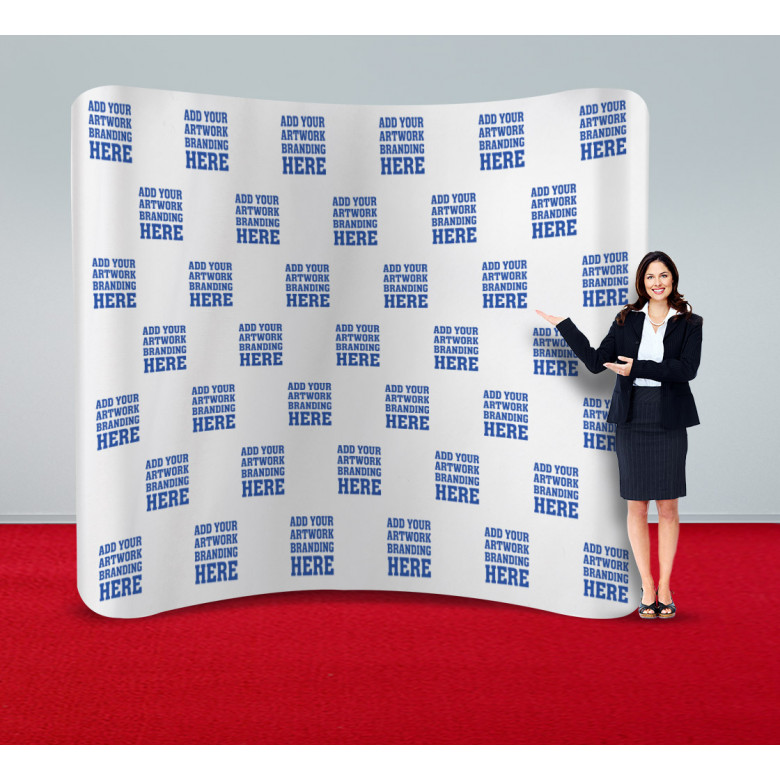 10 ft x 8 ft Step and Repeat Curved Pillow Case Backdrop