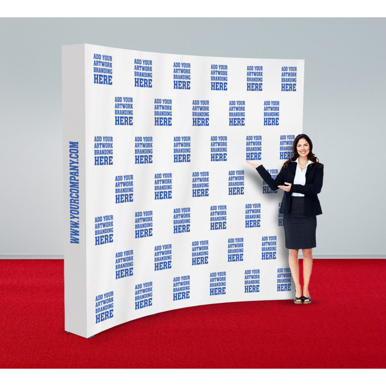 10 ft x 8 ft Step and Repeat Fabric Pop Up Curved Display