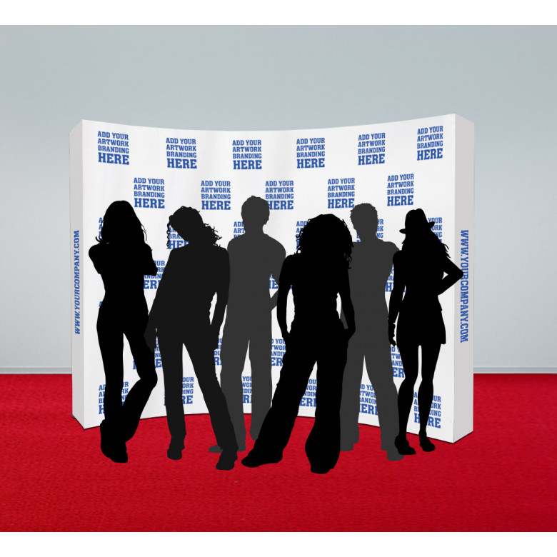10 ft x 8 ft Step and Repeat Fabric Pop Up Curved Display