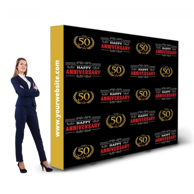 10 ft x 8 ft Step and Repeat Fabric Pop Up Straight Display