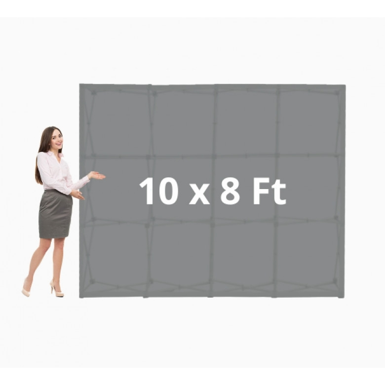 10 ft x 8 ft Step and Repeat Fabric Pop Up Straight Display