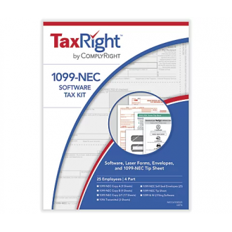 1099 NEC 4-Part Software Kit with Envelopes - 25 Employees