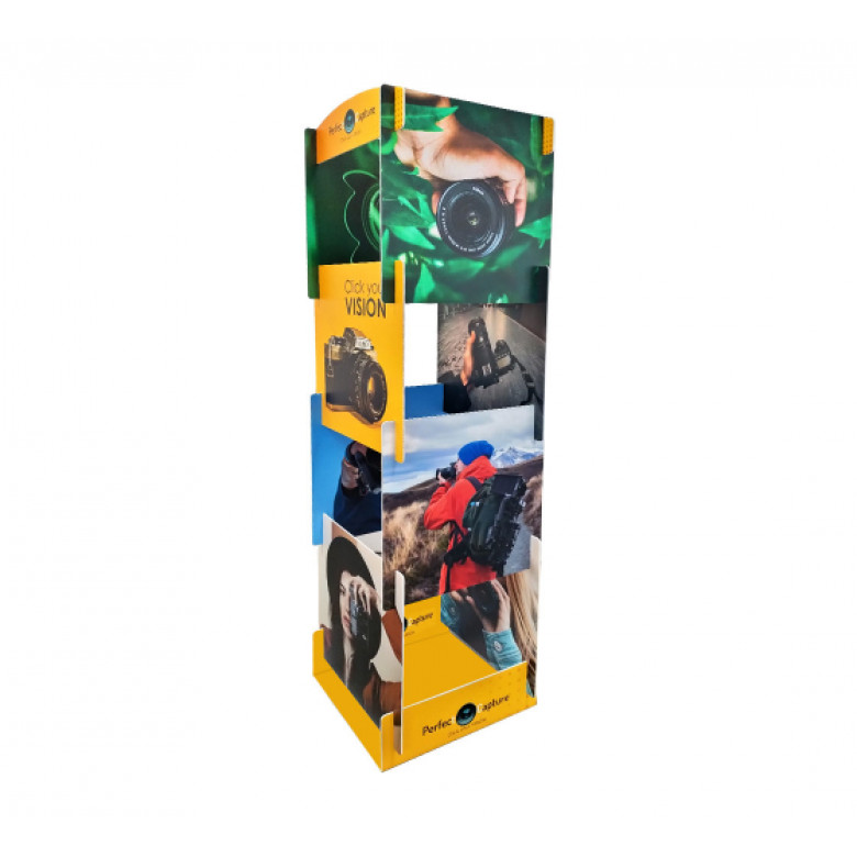 Display Tower with Custom Printed Interlocking Panels