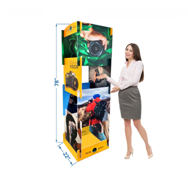 Display Tower with Custom Printed Interlocking Panels