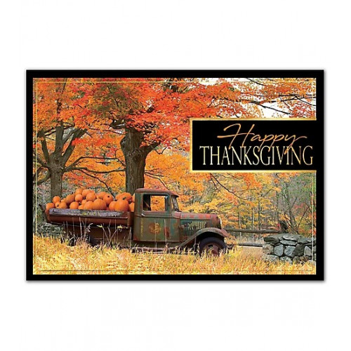 Pumpkin Pick Up Thanksgiving Cards 