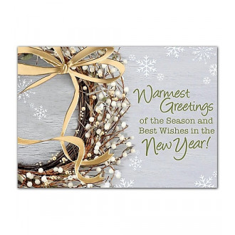 White Berry Wreath Holiday Cards