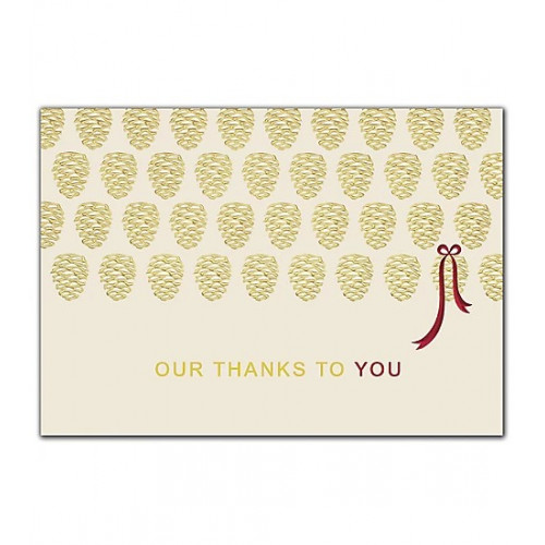 Golden Thanks Holiday Cards 