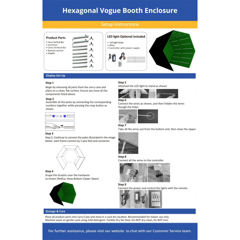 Hexagonal Vogue Booth Enclosure