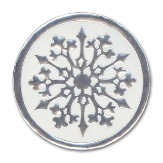 Round Silver Snowflake on White Christmas Envelope Seal