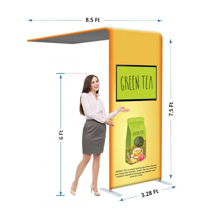 L shaped Tube Arch Fabric Display