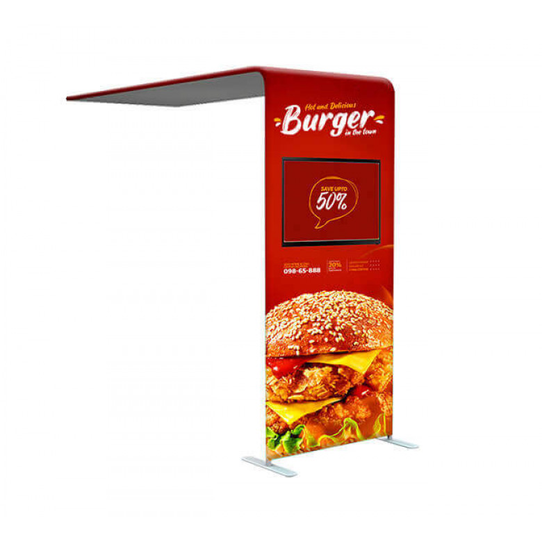 L shaped Tube Arch Fabric Display