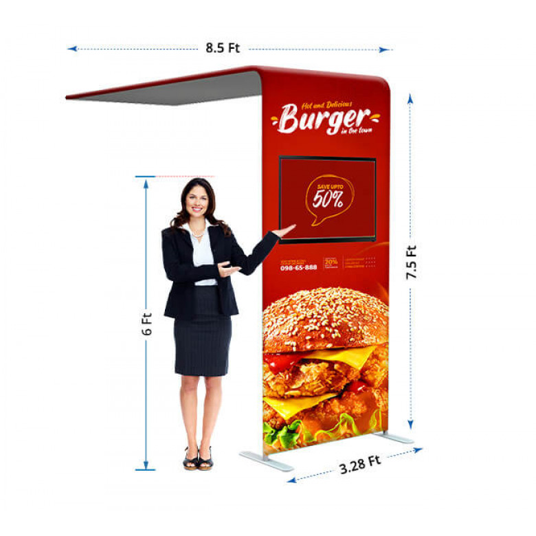 L shaped Tube Arch Fabric Display