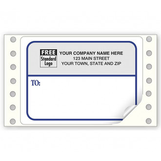 Blue and Gray Continuous Mailing Label