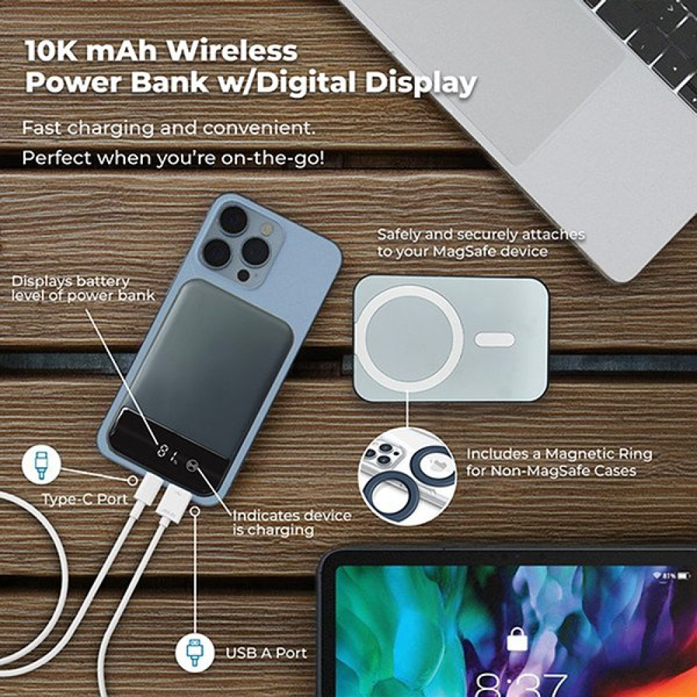 Amethyst 10,000 mAh Magnetic Wireless Power Bank Amethyst 10,000 mAh Magnetic Wireless Power Bank