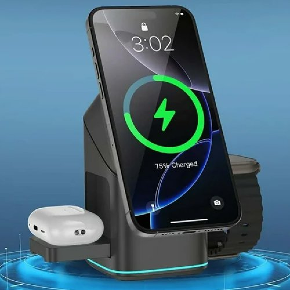 Nest 15W 3 in 1 Auto Rotating Wireless Charger Nest 15W 3 in 1 Auto Rotating Wireless Charger