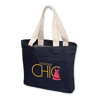 Logo Denim Tote