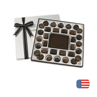 Personalized Solid Dark Chocolate Gift Box - 20 oz.
