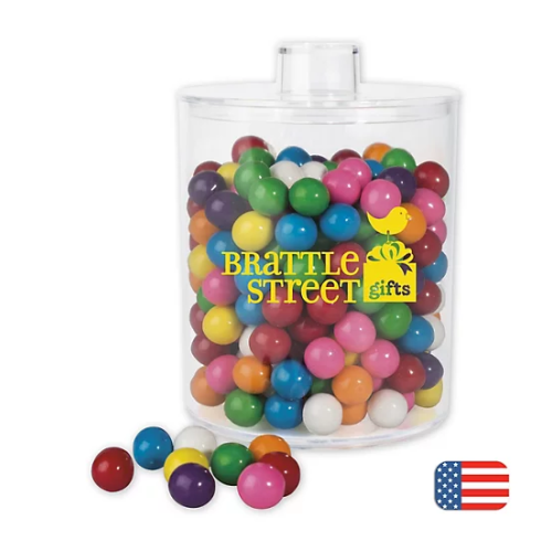 Professional Acrylic Cylinder Jar with Gum Balls 