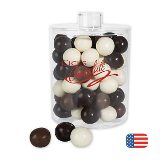 Branded Acrylic Cylinder Jar with Malt Balls