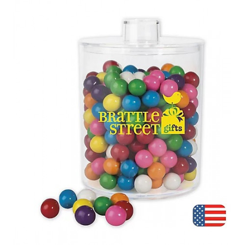Acrylic Cylinder Jar with Gum Balls 