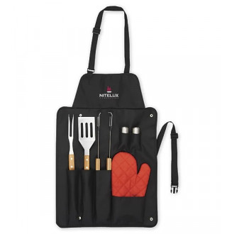 BBQ Now Apron and 3 piece BBQ Set
