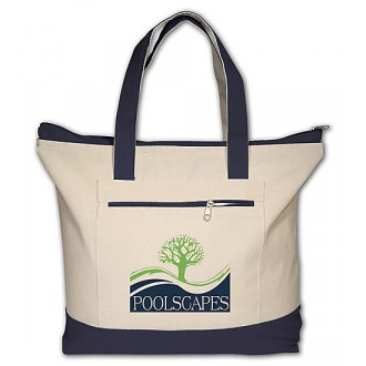 Zippered Cotton Boat Tote