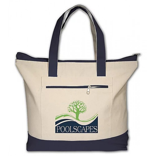 Zippered Cotton Boat Tote 