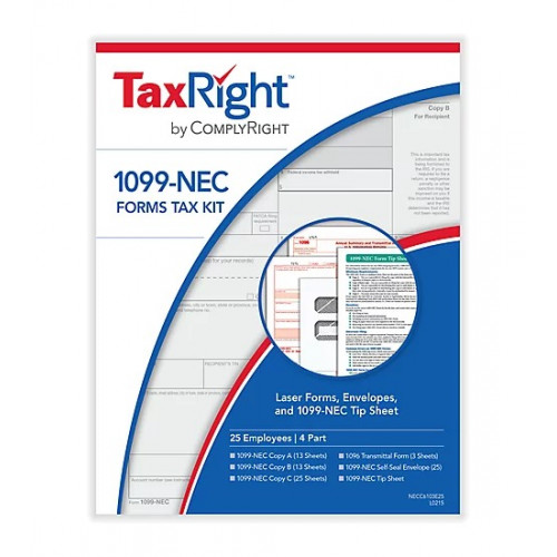 ComplyRight 1099-NEC 4 Part Kit w/Envelopes (25 Employees) 