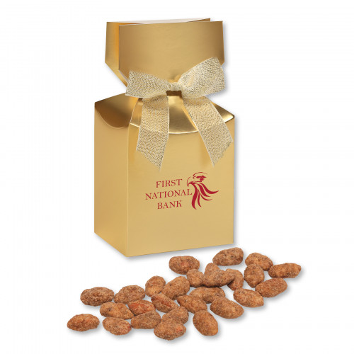 Maple Bourbon Toffee Almonds in Gold Premium Delights Gift Box 