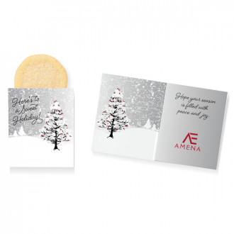 Foil-Stamped Stock Cardinals Design Mini Sweeter Card with Single Sugar Cookie