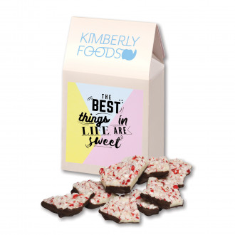 Peppermint Bark in Gable Top Gift Box with Full Color Imprint