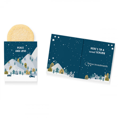 Foil-Stamped Stock Holiday Sentiment Mini Sweeter Card with Single Sugar Cookie 