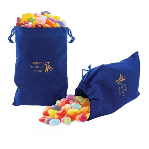 Jelly Belly Jelly Beans in Blue Velour Gift Bag 