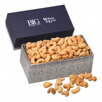 Fancy Cashews in Navy & Silver Gift Box
