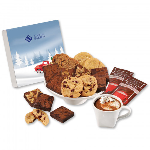 Gourmet Cookie & Brownie Gift Box with Red Truck Sleeve 