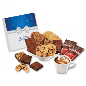 Gourmet Cookie & Brownie Gift Box with Bow Sleeve