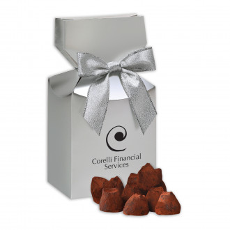 SALE - Cocoa Dusted Truffles in Silver Premium Delights Gift Box