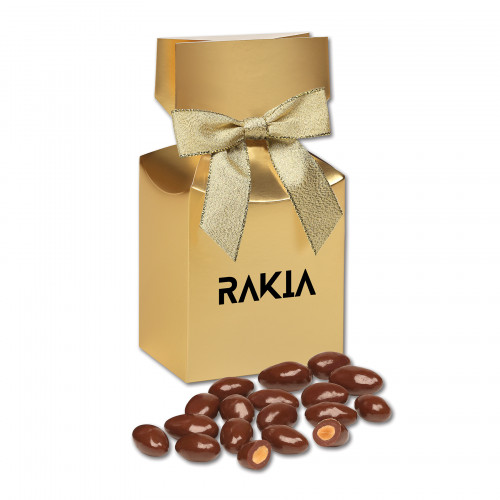Chocolate Covered Almonds in Gold Premium Delights Gift Box 