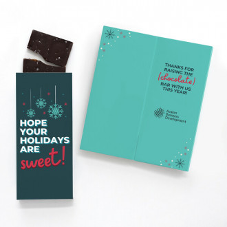Foil-Stamped Stock Holiday Sentiment Sweeter Cards with Sea Salt Caramel Chocolate Bar