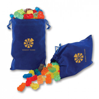 Gummi Bears in Blue Velour Gift Bag