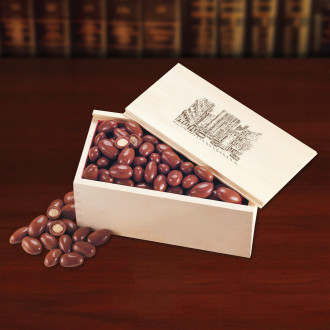 Milk Chocolate Covered Almonds in Wooden Collector's Box