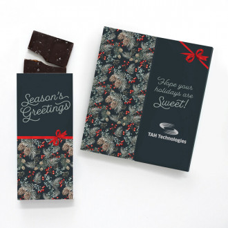 Chocolate Sea Salt Caramel Bar Sweeter Cards with Pine Boughs Design