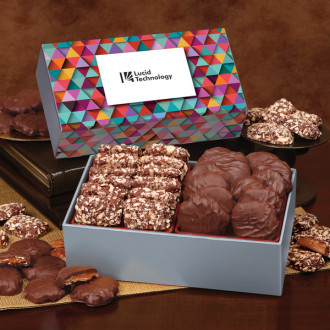 Toffee & Pecan Clusters in Gift Box with Triangles Sleeve