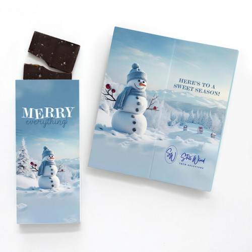 Chocolate Sea Salt Caramel Bar Sweeter Cards with Snowman Design 