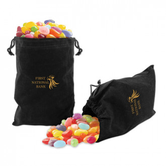 Jelly Belly Jelly Beans in Black Velour Gift Bag