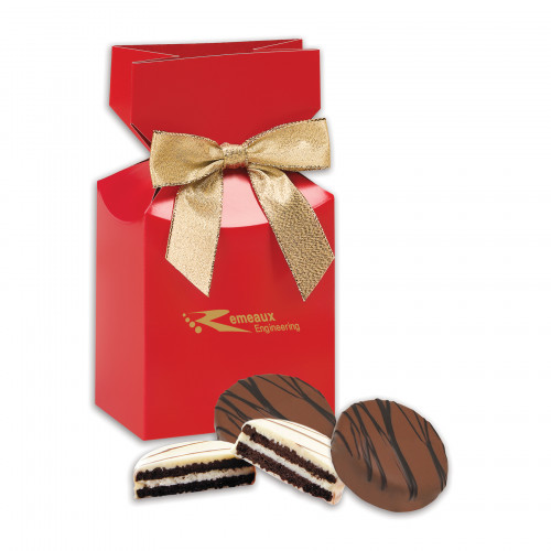 Chocolate Covered Oreo Cookies in Red Premium Delights Gift Box 